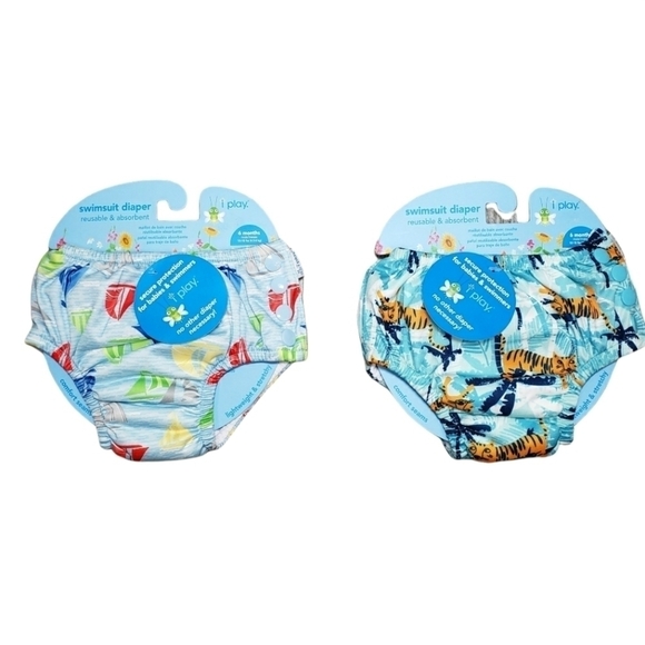 GREEN SPROUTS i Play Swimsuit Diaper Size 6 months- 2 Pairs - Picture 1 of 7